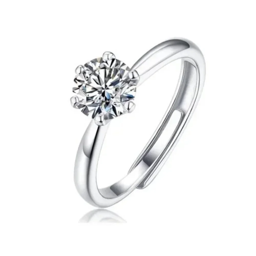 Certified 5ct. t.w. Diamond Moissanite Round Solitaire Engagement Ring NEW
